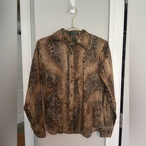 NWOT Ralph Lauren PETITE Button Up Blouse XS